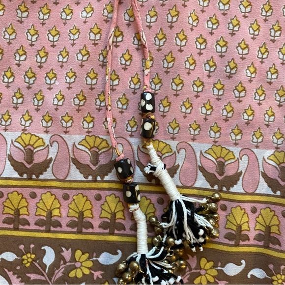 Calypso St. Barth Long Sleeve Beaded Caftan with Tassel Front Size Large - Picture 2 of 5